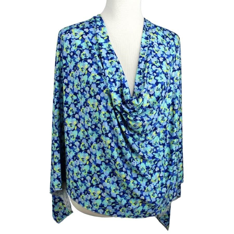 Aqua Time! Floral Patterned Jersey Hijab