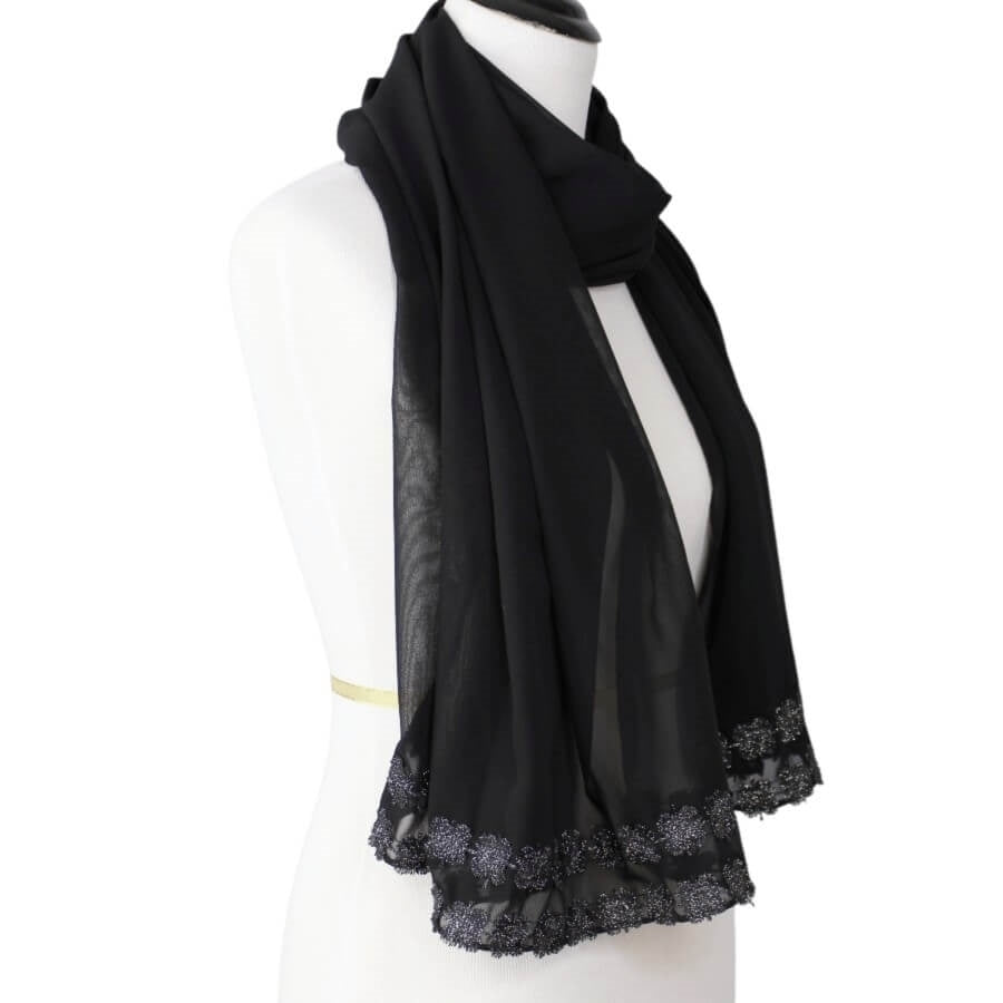 Chiffon with a Pleasant Twist Hijab - Black