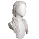 Kuwaiti Basic Light Grey Neutral Hijab Lace border - NEW