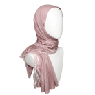 Kuwaiti Mauve Pink Neutral Hijab Lace border - NEW