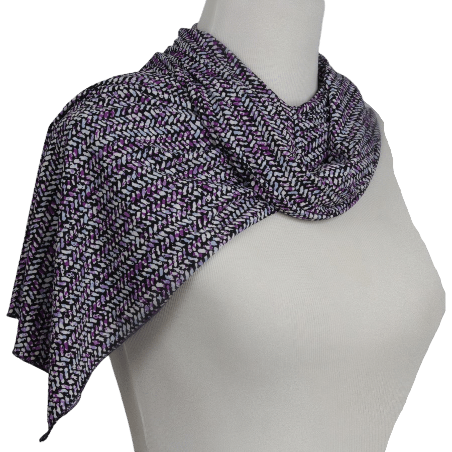 Royal Purple Smooth Patterned Jersey Hijab  - Soft & Cool "Zibde Feel"