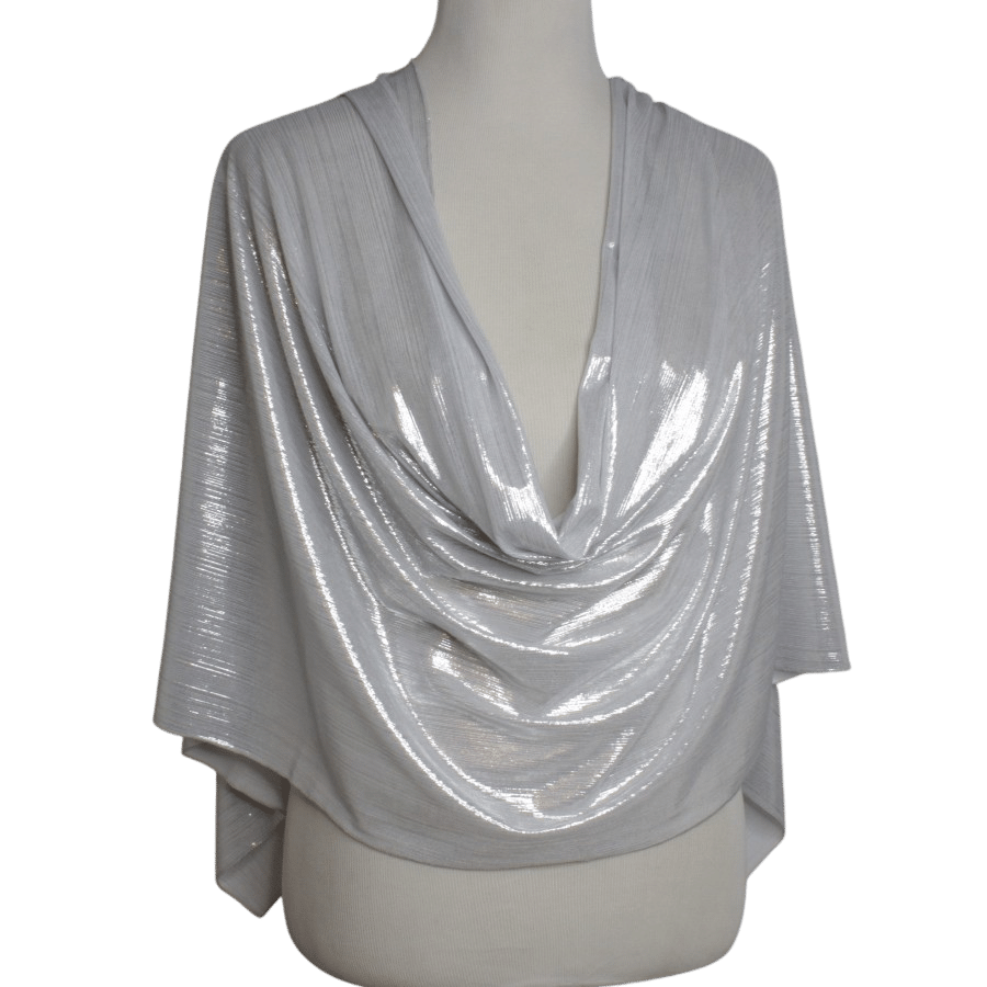 Silver Glam Smooth Foil Print Hijab  - Soft & Cool "Zibde Feel"