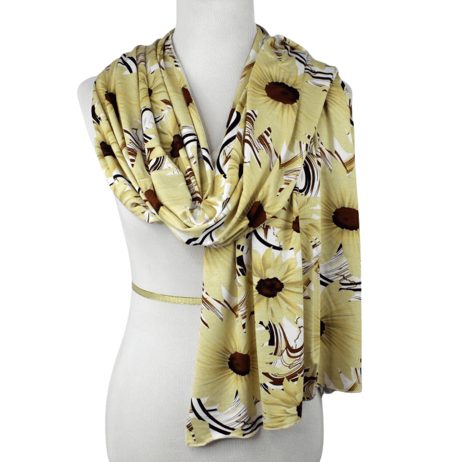 Sunflowers Meadow Patterned Jersey Hijab!