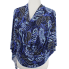 Royal Blue Paisley Print Smooth Patterned Jersey Hijab  - Soft & Cool "Zibde Feel"