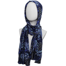 Royal Blue Paisley Print Smooth Patterned Jersey Hijab  - Soft & Cool "Zibde Feel"