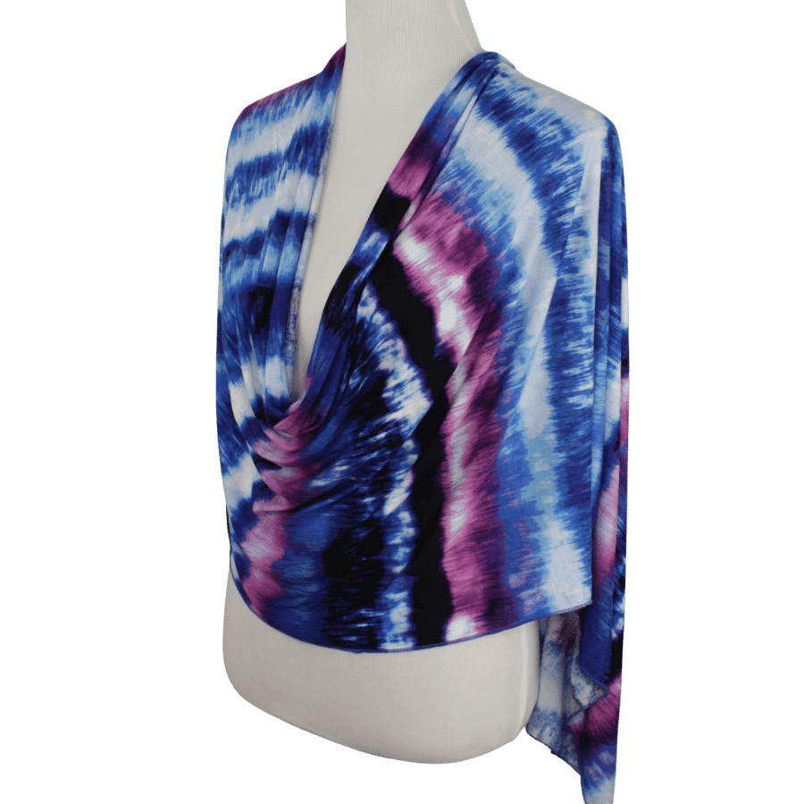 Sunset Waves Patterned Jersey Hijab!