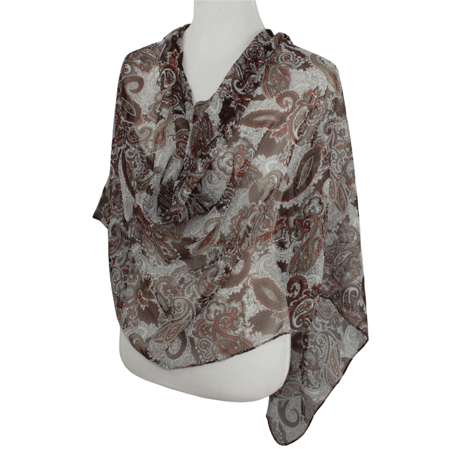 Paisley Brown Chiffon Hijab!