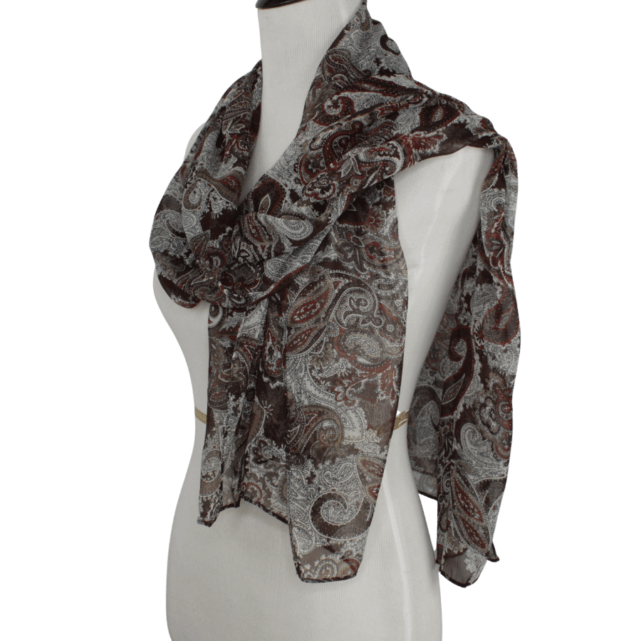 Paisley Brown Chiffon Hijab!