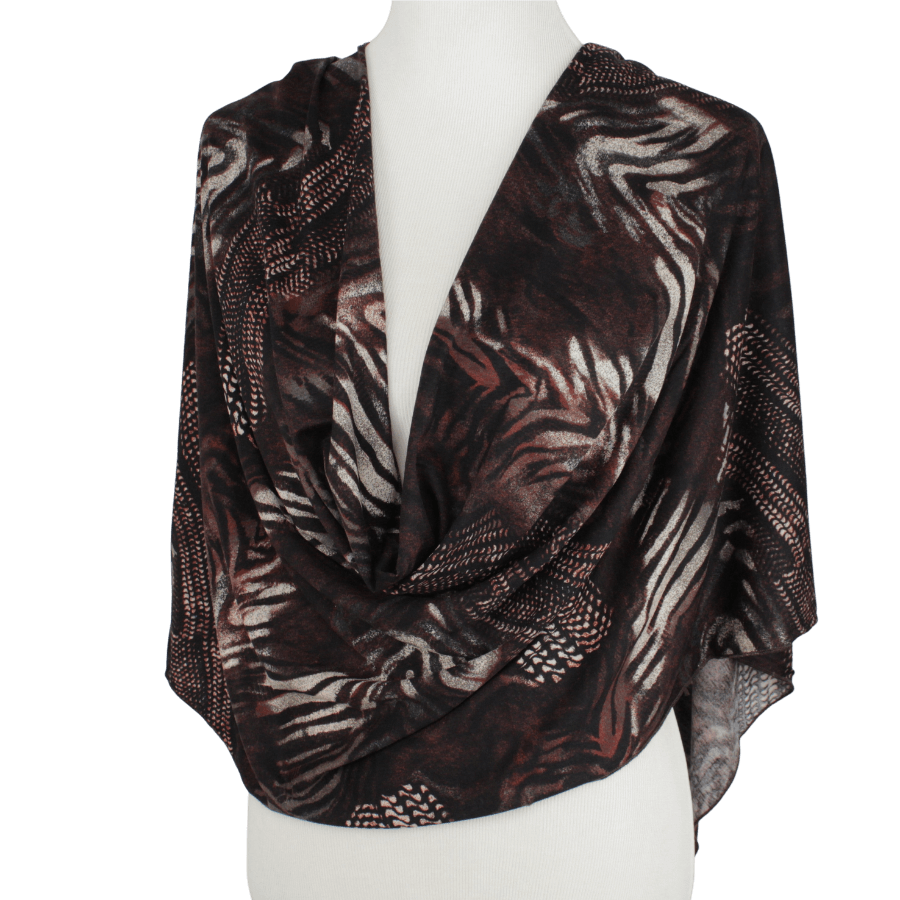 Elegance in Chocolote Brown Patterned Jersey Hijab!