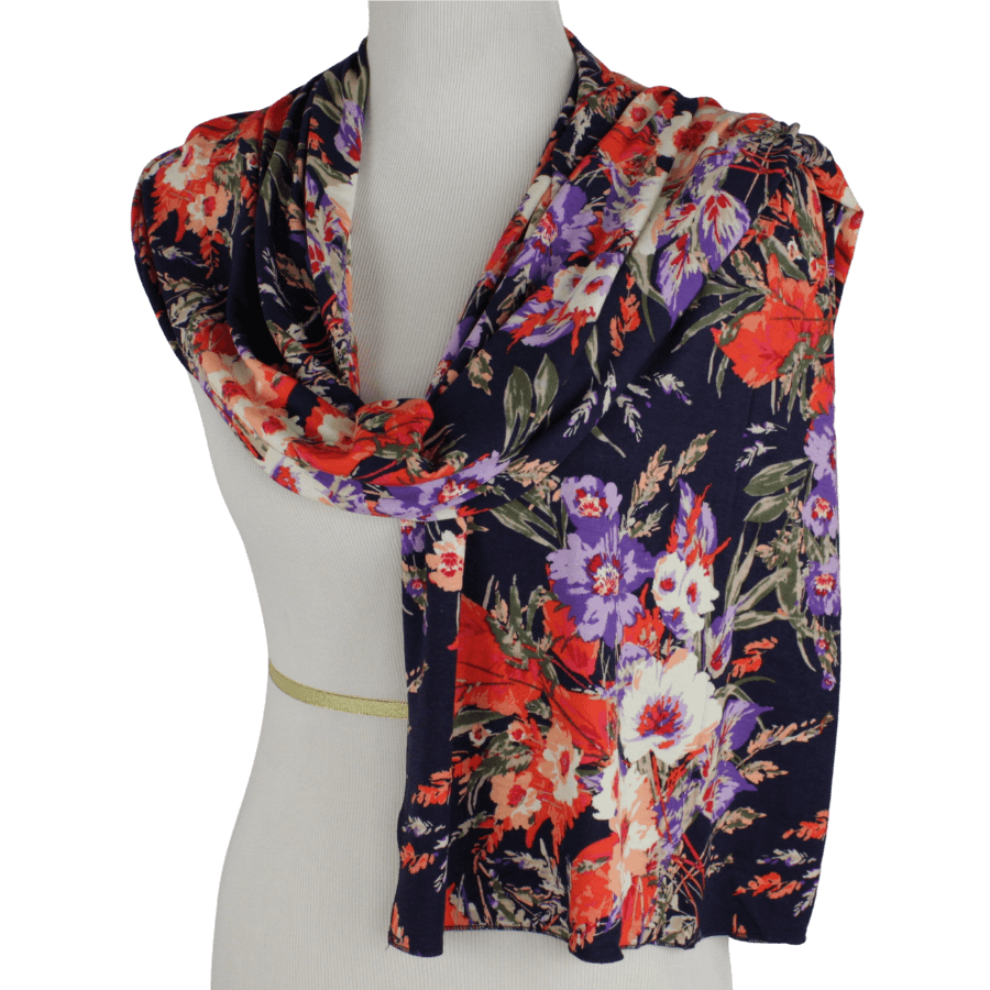 A Walk in the Meadow Floral Patterned Jersey Hijab  - NEW