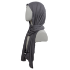 Double Bordered All in One Kuwaiti Hijab - Grey - NEW