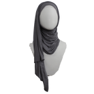 Double Bordered All in One Kuwaiti Hijab - Grey - NEW