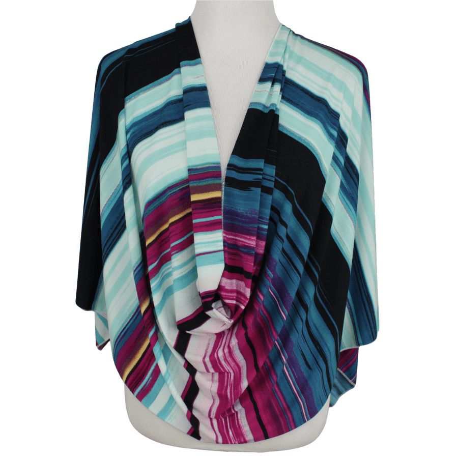 A Burst of Joyful Stripes Smooth  Patterned Jersey Hijab  - Soft & Cool "Zibde Feel"