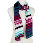 A Burst of Joyful Stripes Smooth  Patterned Jersey Hijab  - Soft & Cool "Zibde Feel"