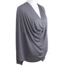 Double Bordered All in One Kuwaiti Hijab - Grey - NEW