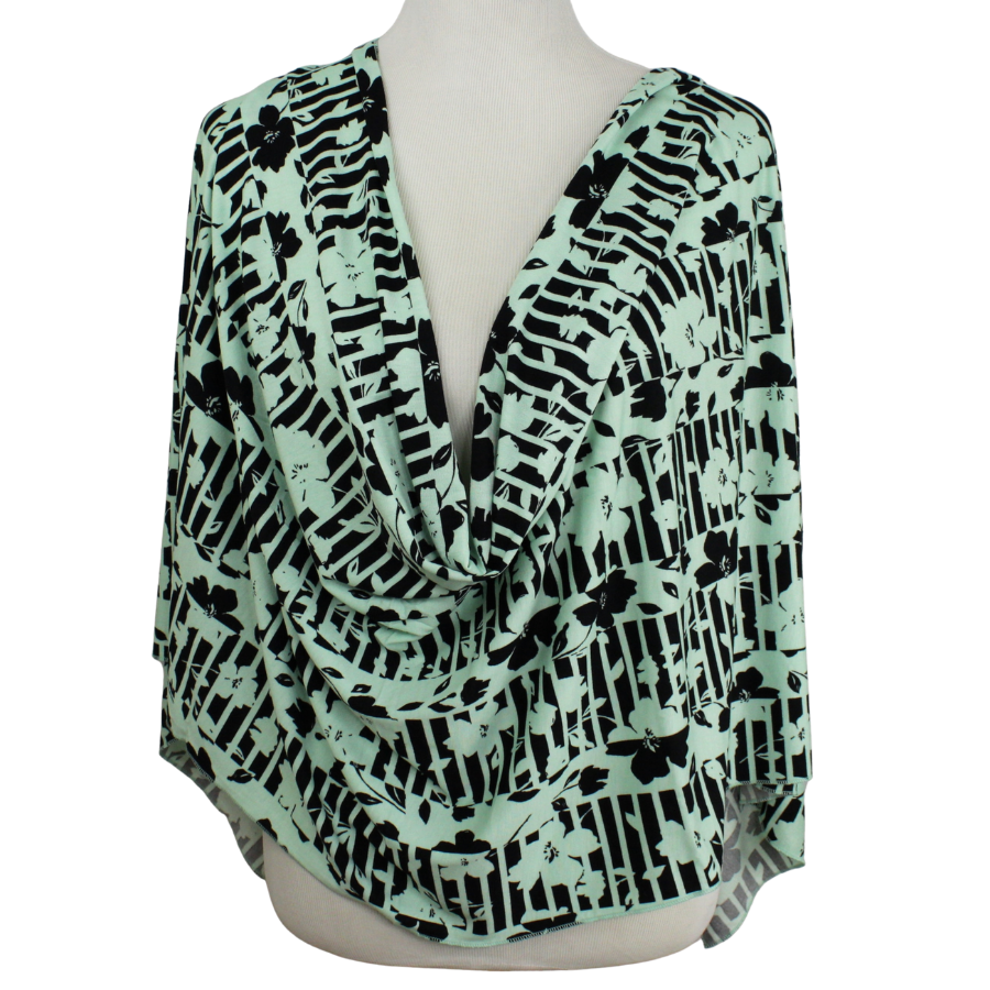 One of a Kind Green Pastel Green Patterned Jersey Hijab - Limited Edition