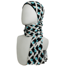 Geo Abstract in Blue Black Patterned Jersey Hijab