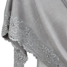 Embellished Lace Bordered Kuwaiti Hijab - Grey-ish Neutral Hijab - NEW