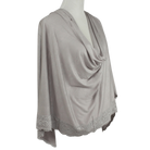 Embellished Lace Bordered Kuwaiti Hijab - Grey-ish Neutral Hijab - NEW