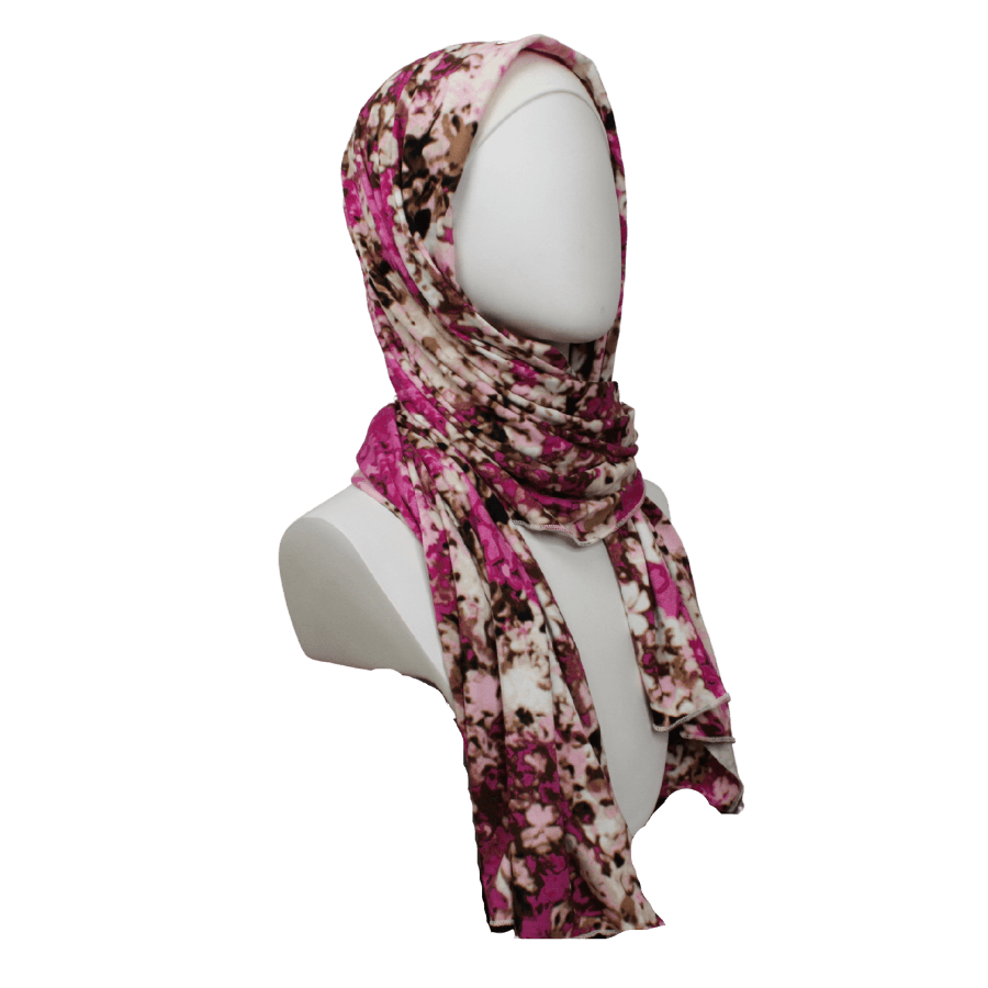 For the Love of Cherry Blossoms Patterned Jersey Hijab  - NEW