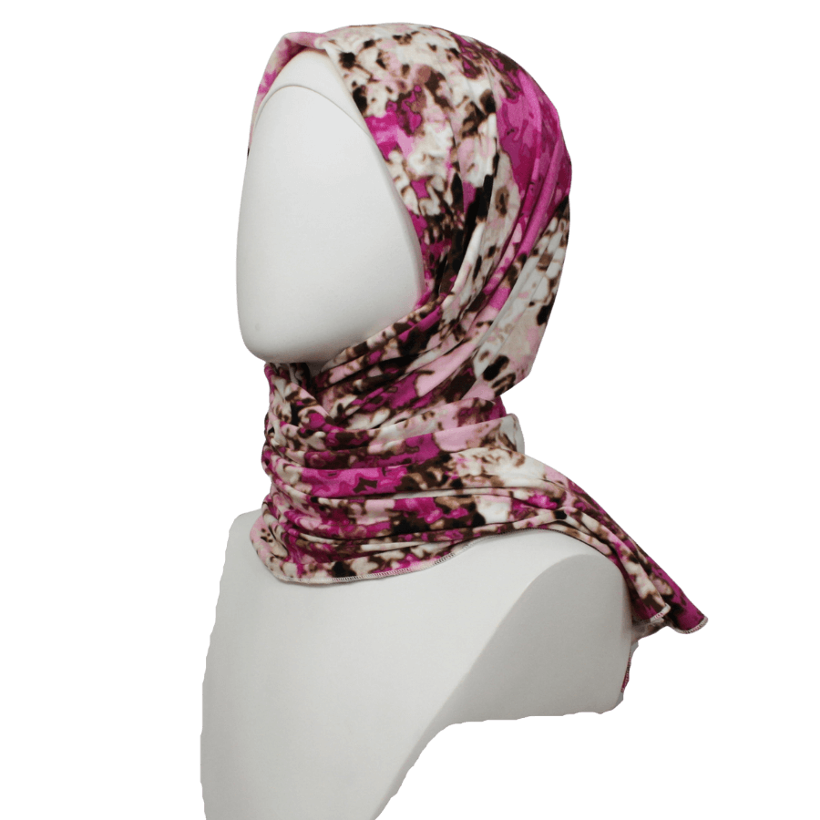 For the Love of Cherry Blossoms Patterned Jersey Hijab  - NEW