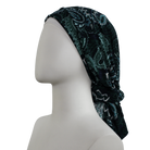 Green Navy Paisley Smooth Patterned Jersey Hijab  - Soft & Cool "Zibde Feel" - NEW