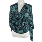 Green Navy Paisley Smooth Patterned Jersey Hijab  - Soft & Cool "Zibde Feel" - NEW