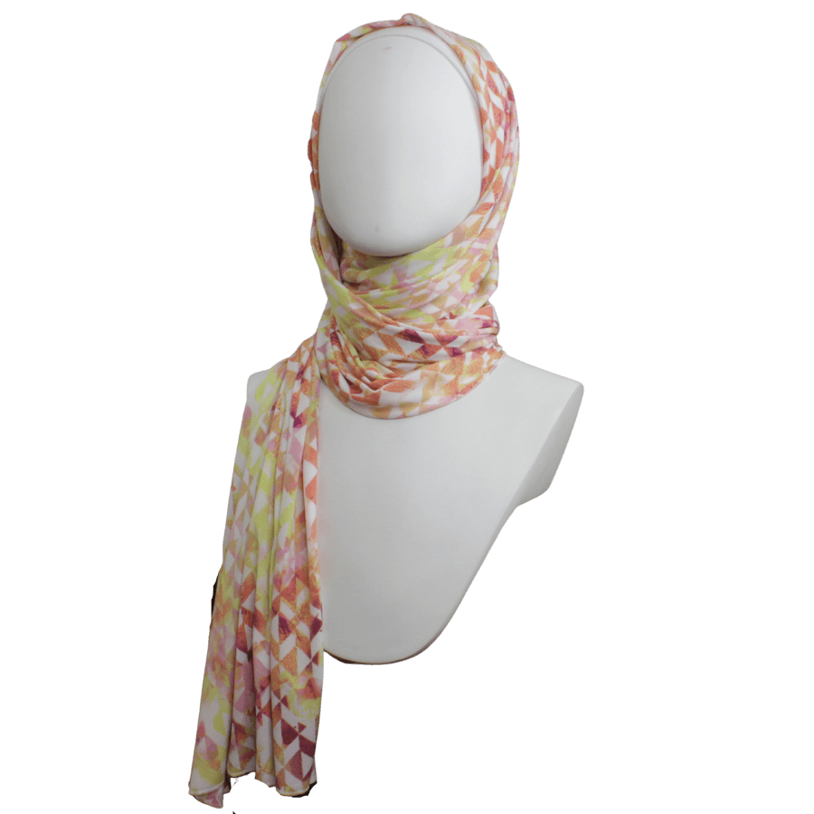 Hello Sunshine Patterned Jersey Hijab  Smooth Patterned Jersey Hijab  - Soft & Cool "Zibde Feel"- NEW