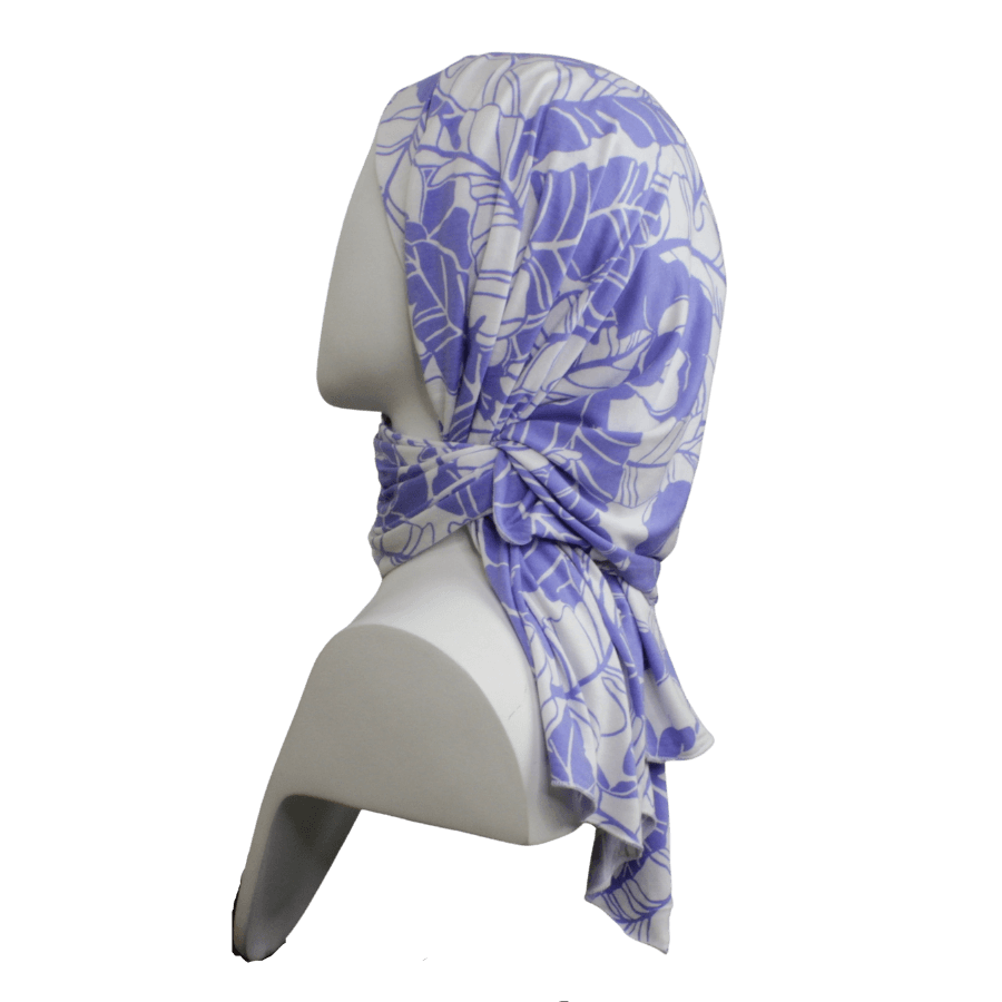 Lilac Elegance Patterned Jersey Hijab  - NEW