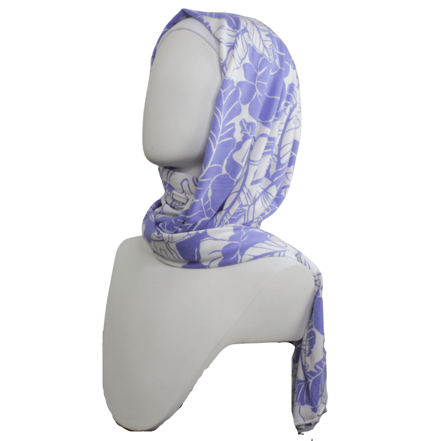 Lilac Elegance Patterned Jersey Hijab  - NEW