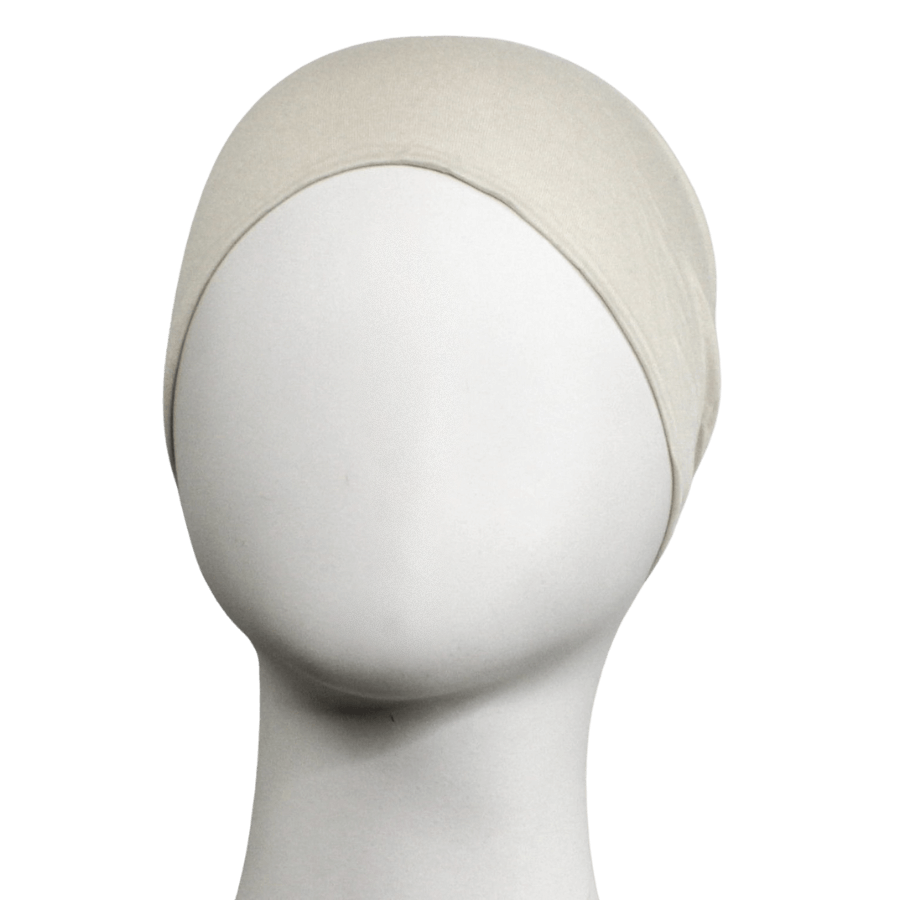 Off-White Tie-Back Hijab Cap - NEW