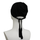 Black Tie-Back Hijab Cap - NEW