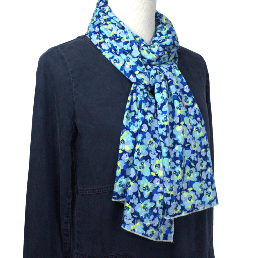 Aqua Time! Floral Patterned Jersey Hijab