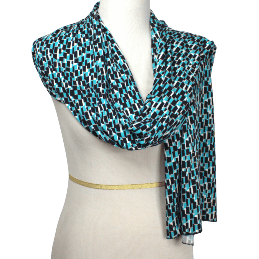 Geo Patterned Jersey Hijab - NEW