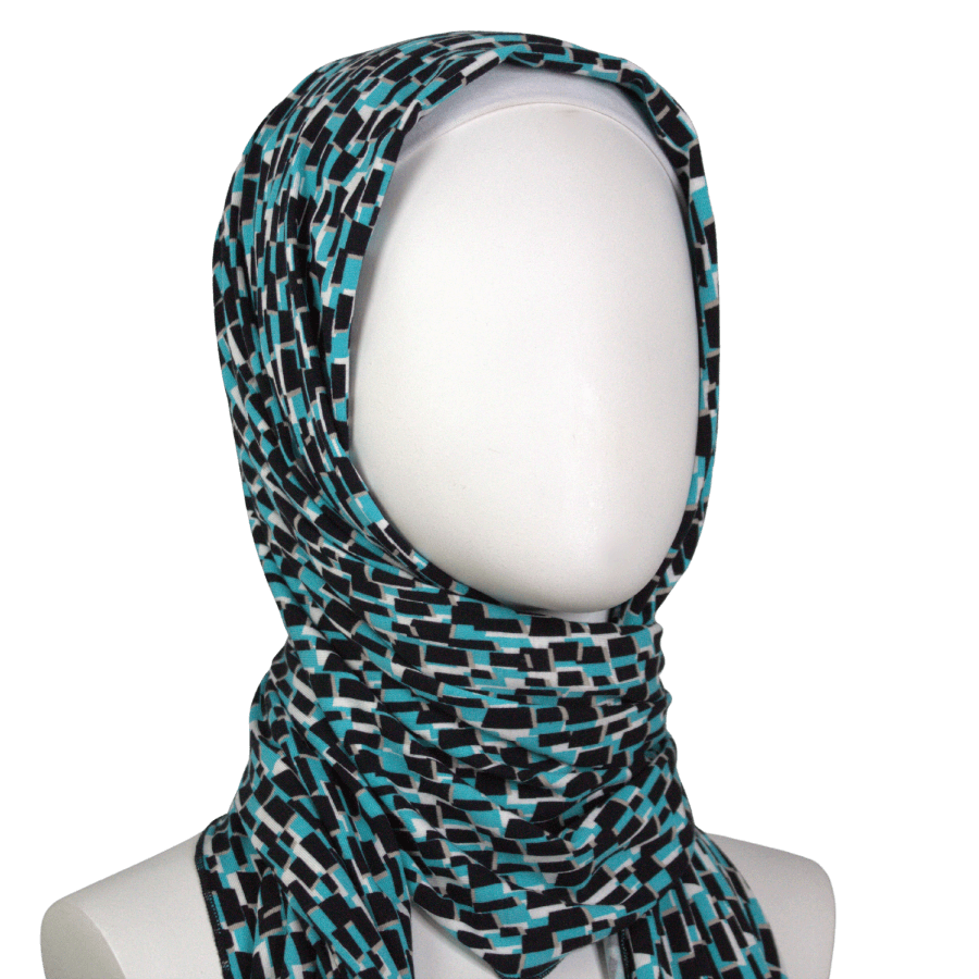 Geo Patterned Jersey Hijab - NEW