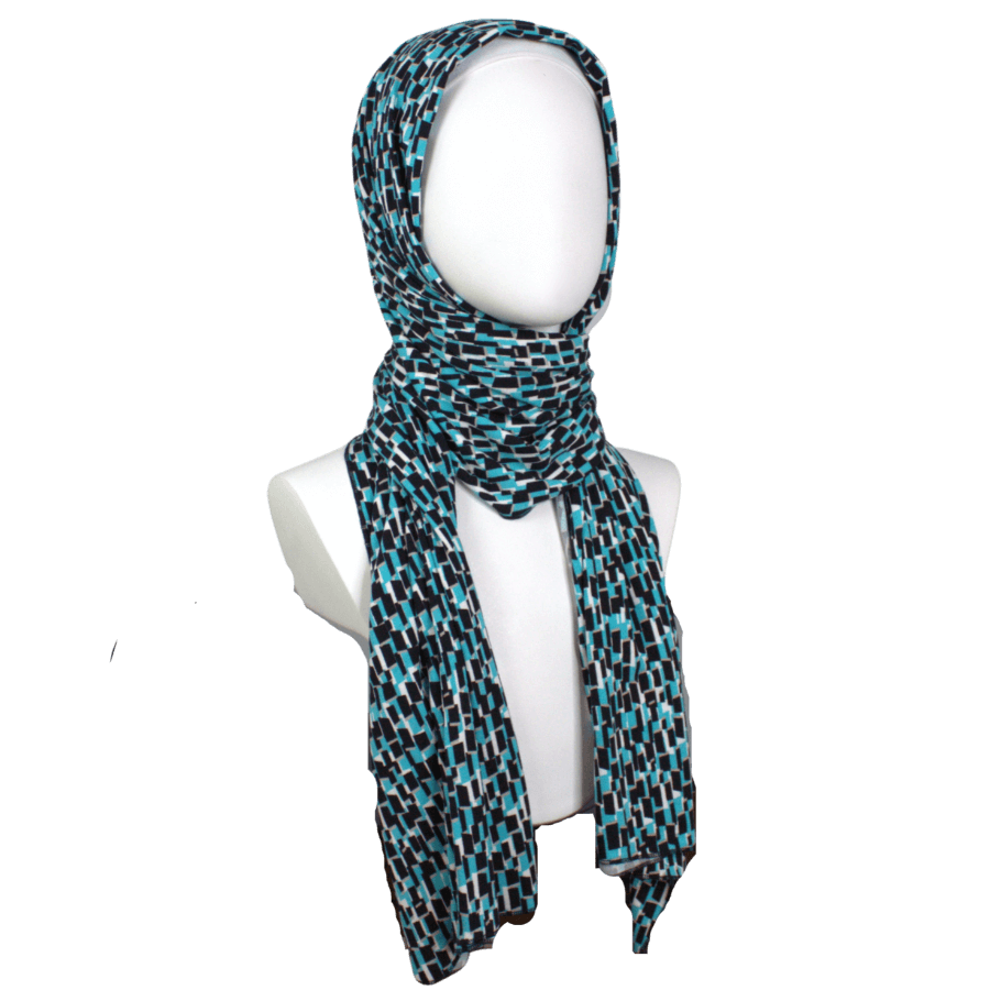 Geo Patterned Jersey Hijab - NEW