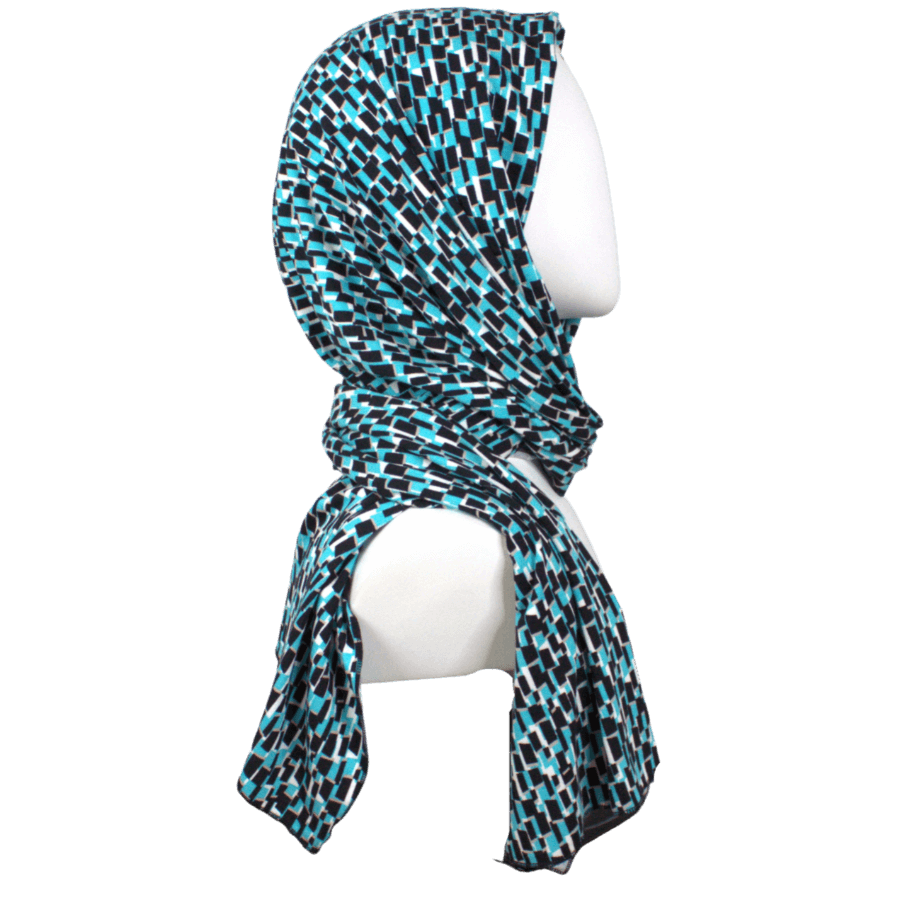 Geo Patterned Jersey Hijab - NEW
