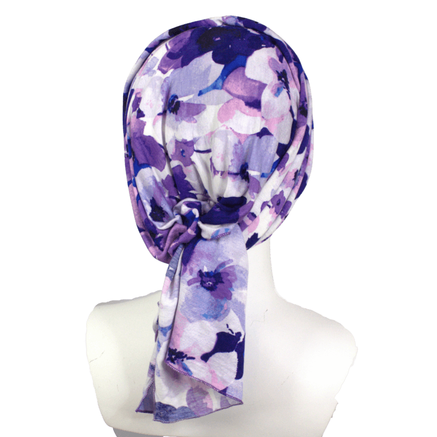 A Breath of Lilac Blossom Patterned Jersey Hijab  - NEW