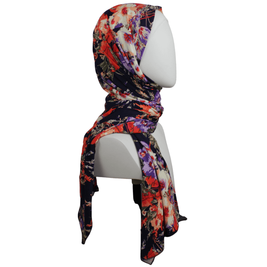 A Walk in the Meadow Floral Patterned Jersey Hijab  - NEW