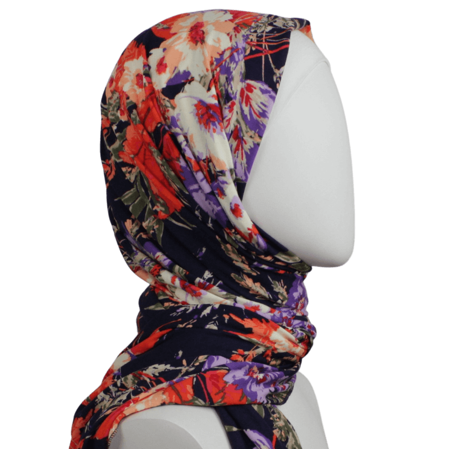 A Walk in the Meadow Floral Patterned Jersey Hijab  - NEW