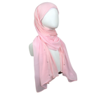 Kuwaiti Double Border Chiffon & Jersey Pink - NEW