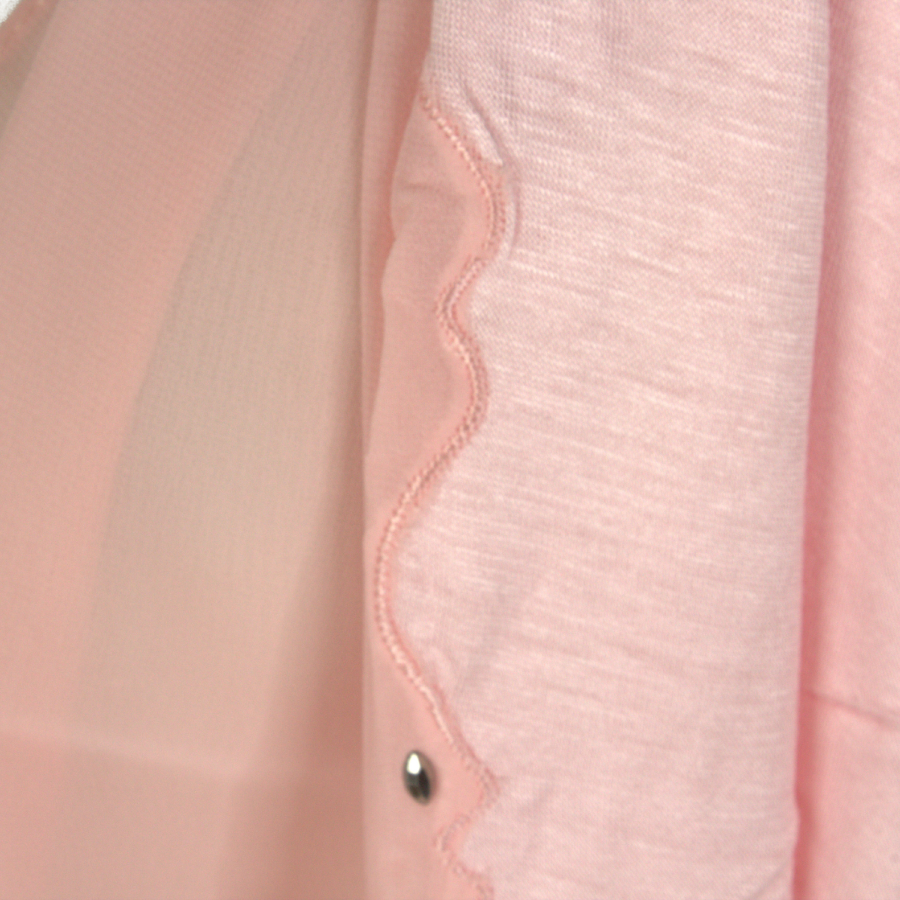 Kuwaiti Double Border Chiffon & Jersey Peach - NEW