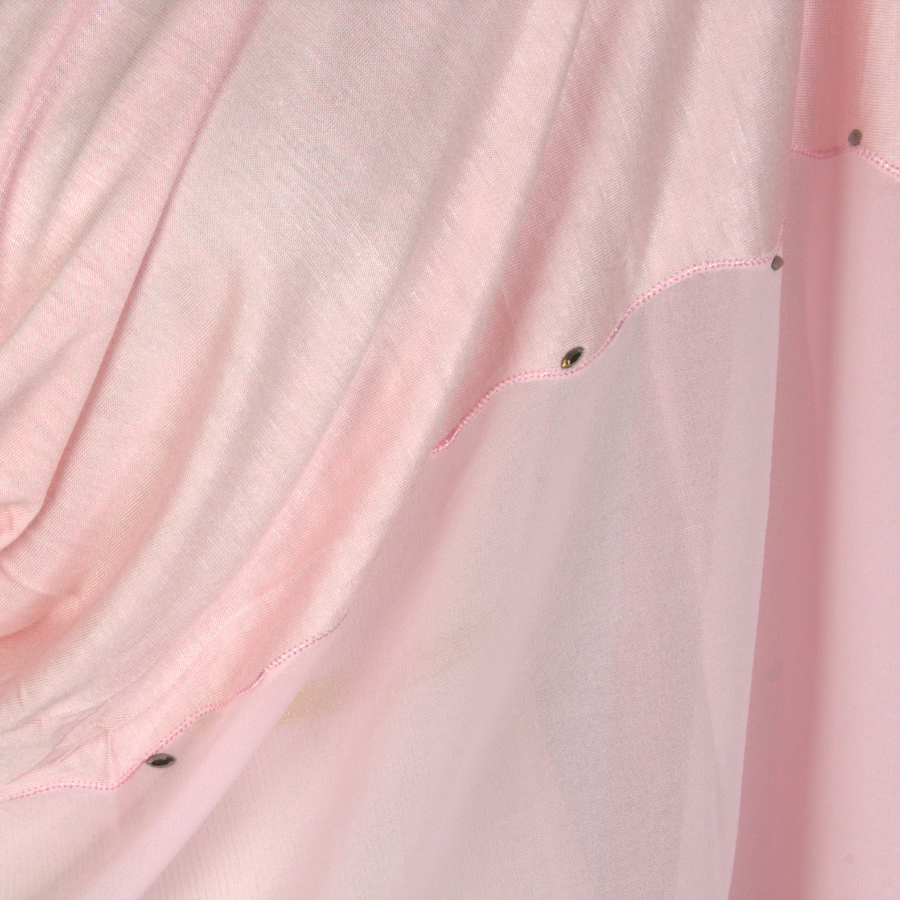 Kuwaiti Double Border Chiffon & Jersey Pink - NEW