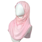 Kuwaiti Double Border Chiffon & Jersey Pink - NEW