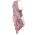 Kuwaiti Jersey Bordered Chiffon - Neutral Mauve - NEW