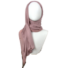 Kuwaiti Jersey Bordered Chiffon - Neutral Mauve - NEW