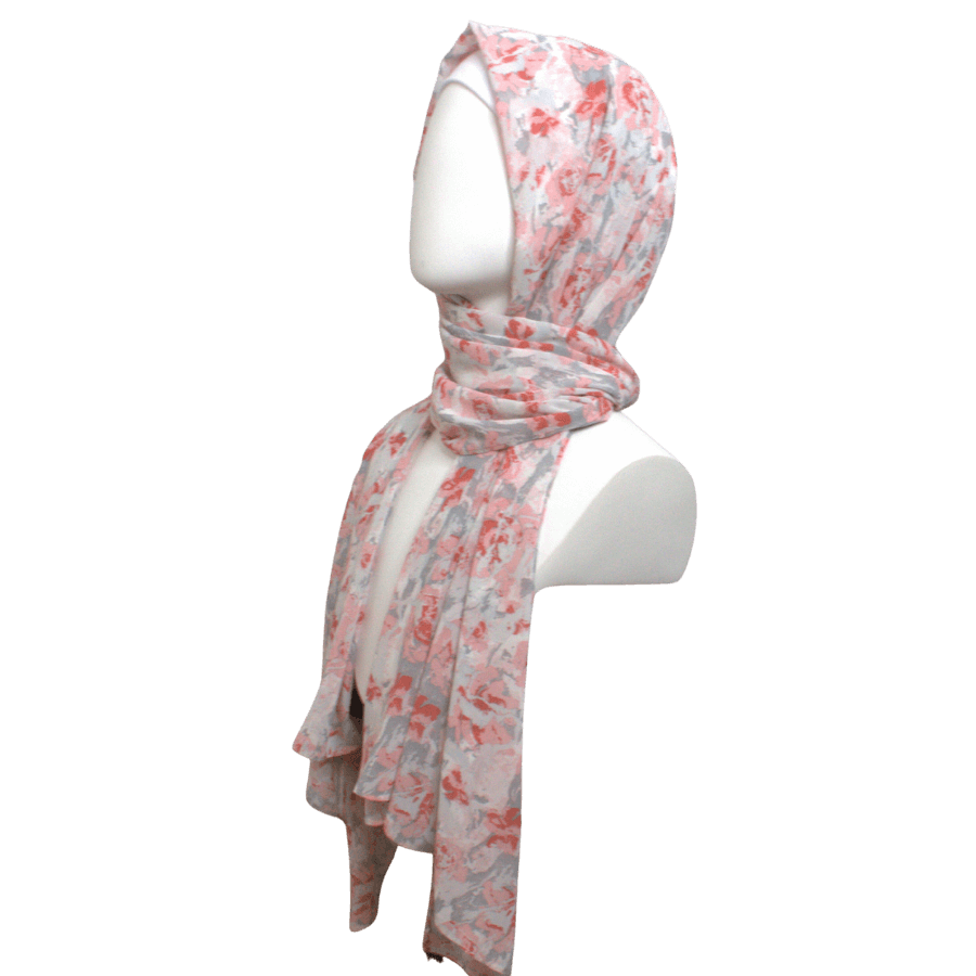 Floral Brightness Chiffon Hijab - NEW