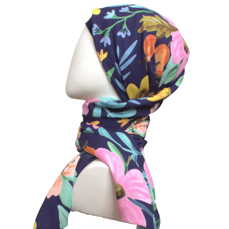 Summer Floral Vibes Soft Crepe Chiffon Hijab - NEW