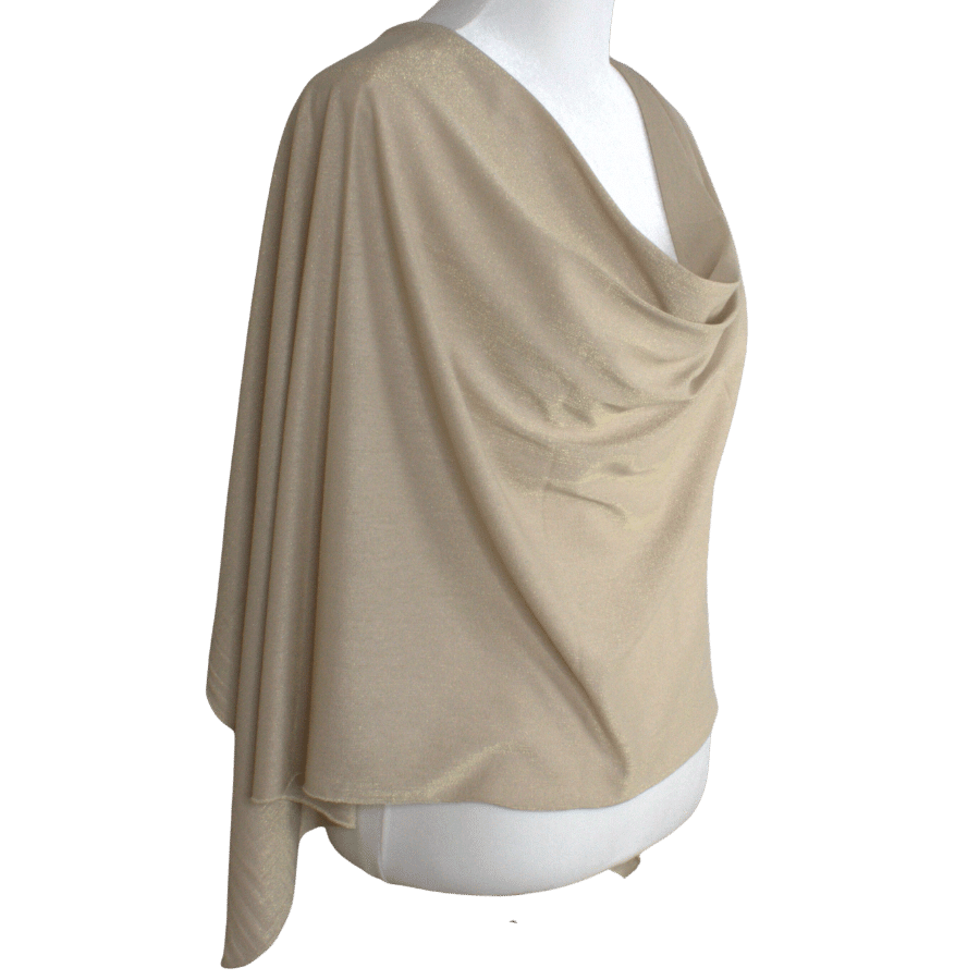 Golden Beige Shimmer Jersey Hijab