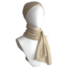 Golden Beige Shimmer Jersey Hijab